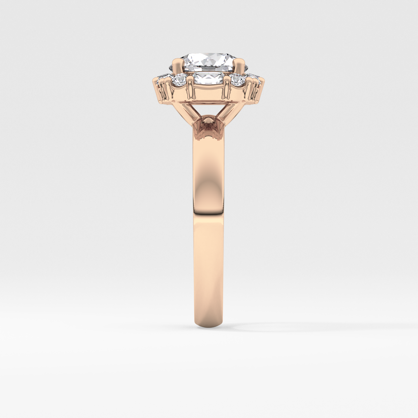 Round Cluster Lab Grown Diamond Engagement Ring