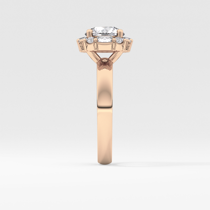 Round Cluster Lab Grown Diamond Engagement Ring