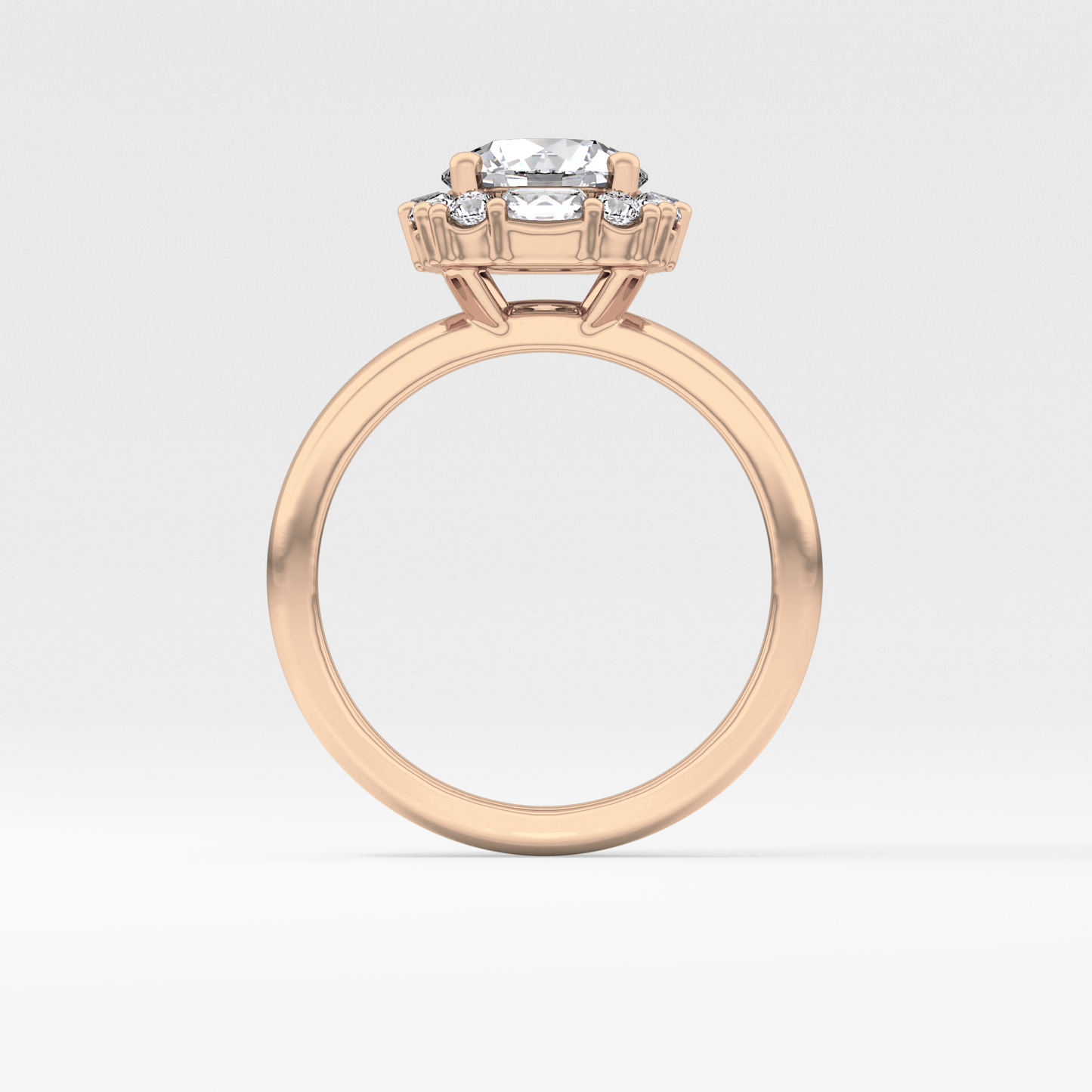 Round Cluster Lab Grown Diamond Engagement Ring