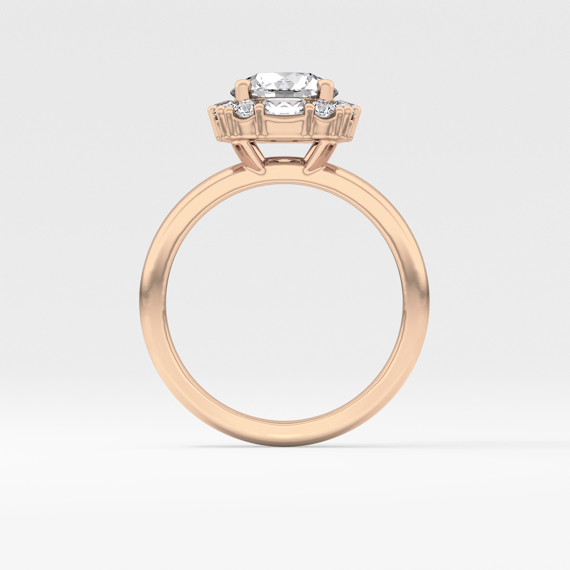 Round Cluster Lab Grown Diamond Engagement Ring