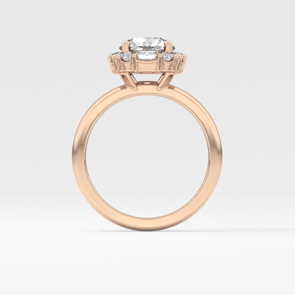 Round Cluster Lab Grown Diamond Engagement Ring