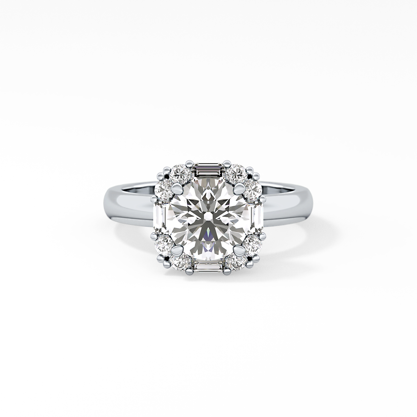 Round Cluster Lab Grown Diamond Engagement Ring
