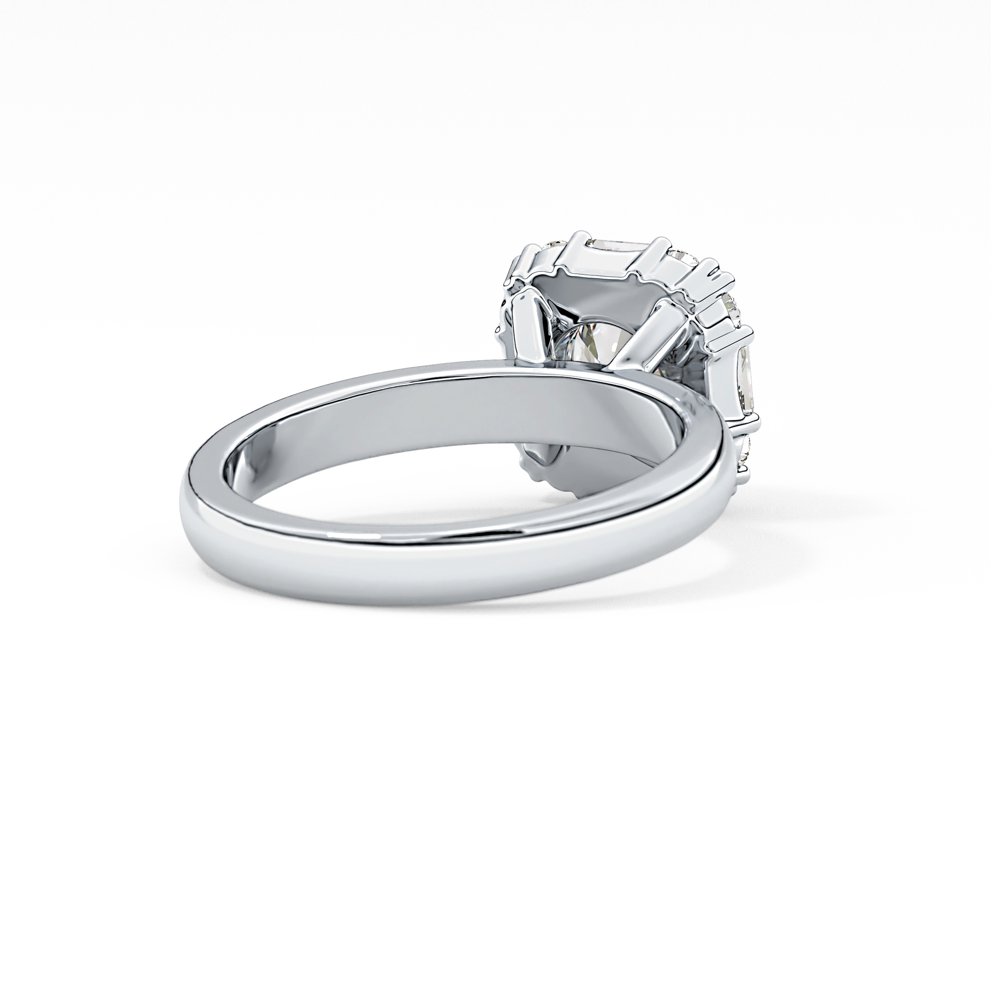 Round Cluster Lab Grown Diamond Engagement Ring