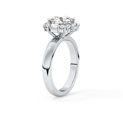 Round Cluster Lab Grown Diamond Engagement Ring