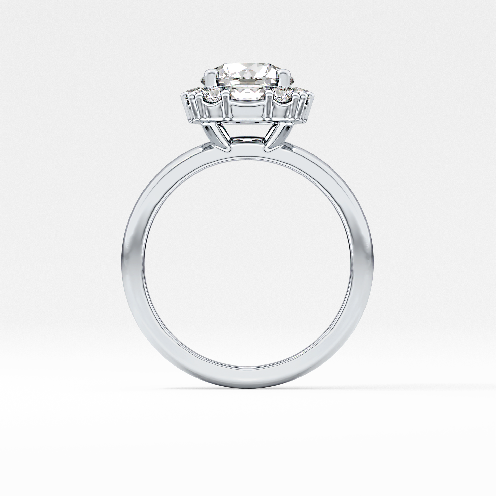 Round Cluster Lab Grown Diamond Engagement Ring