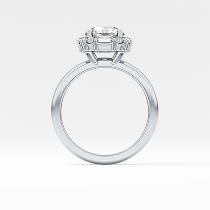 Round Cluster Lab Grown Diamond Engagement Ring
