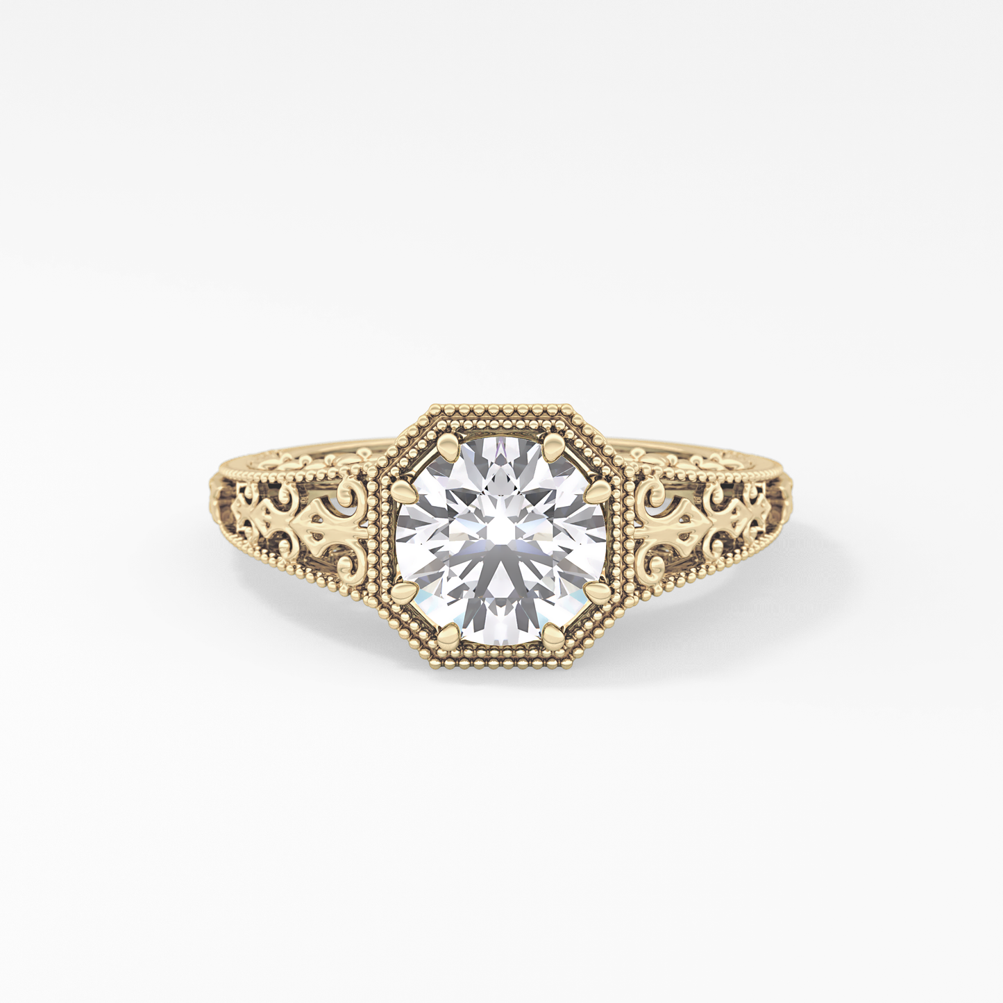 Princess Vintage Art Deco Lab Grown Diamond Engagement Ring