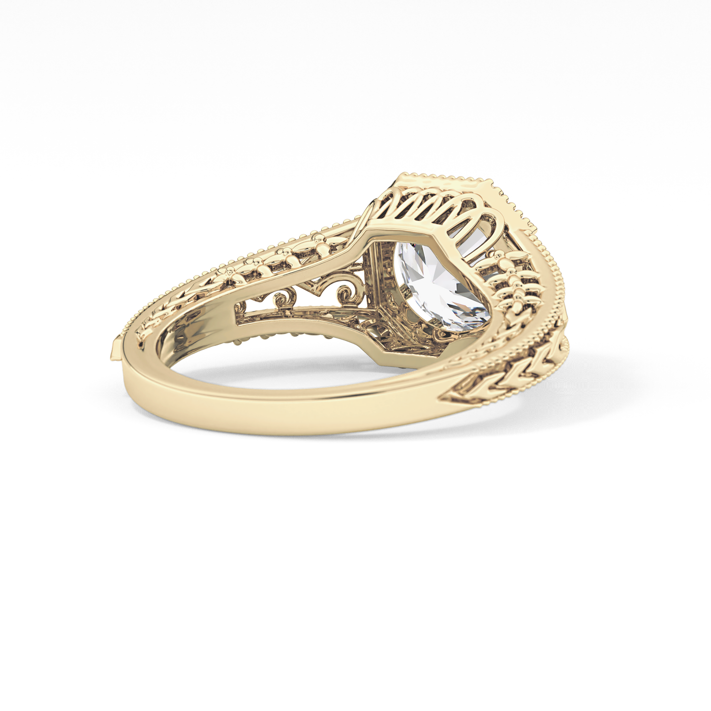 Princess Vintage Art Deco Lab Grown Diamond Engagement Ring