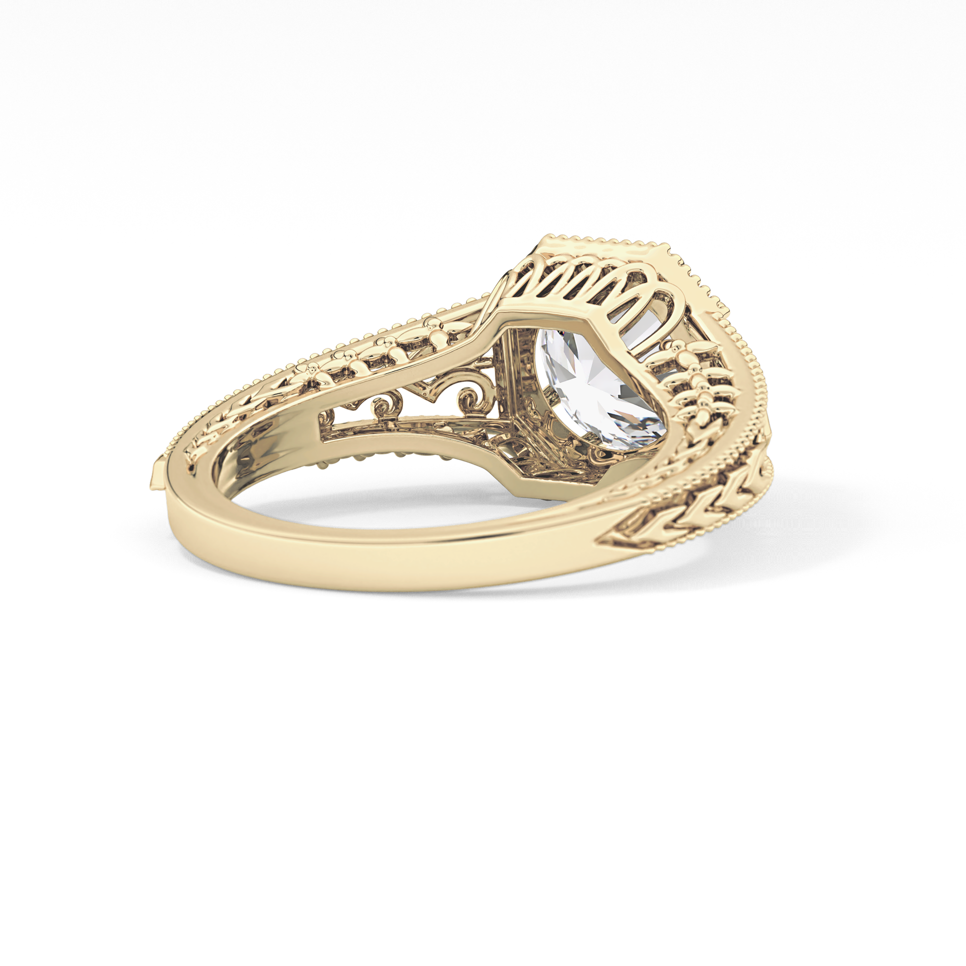 Princess Vintage Art Deco Lab Grown Diamond Engagement Ring
