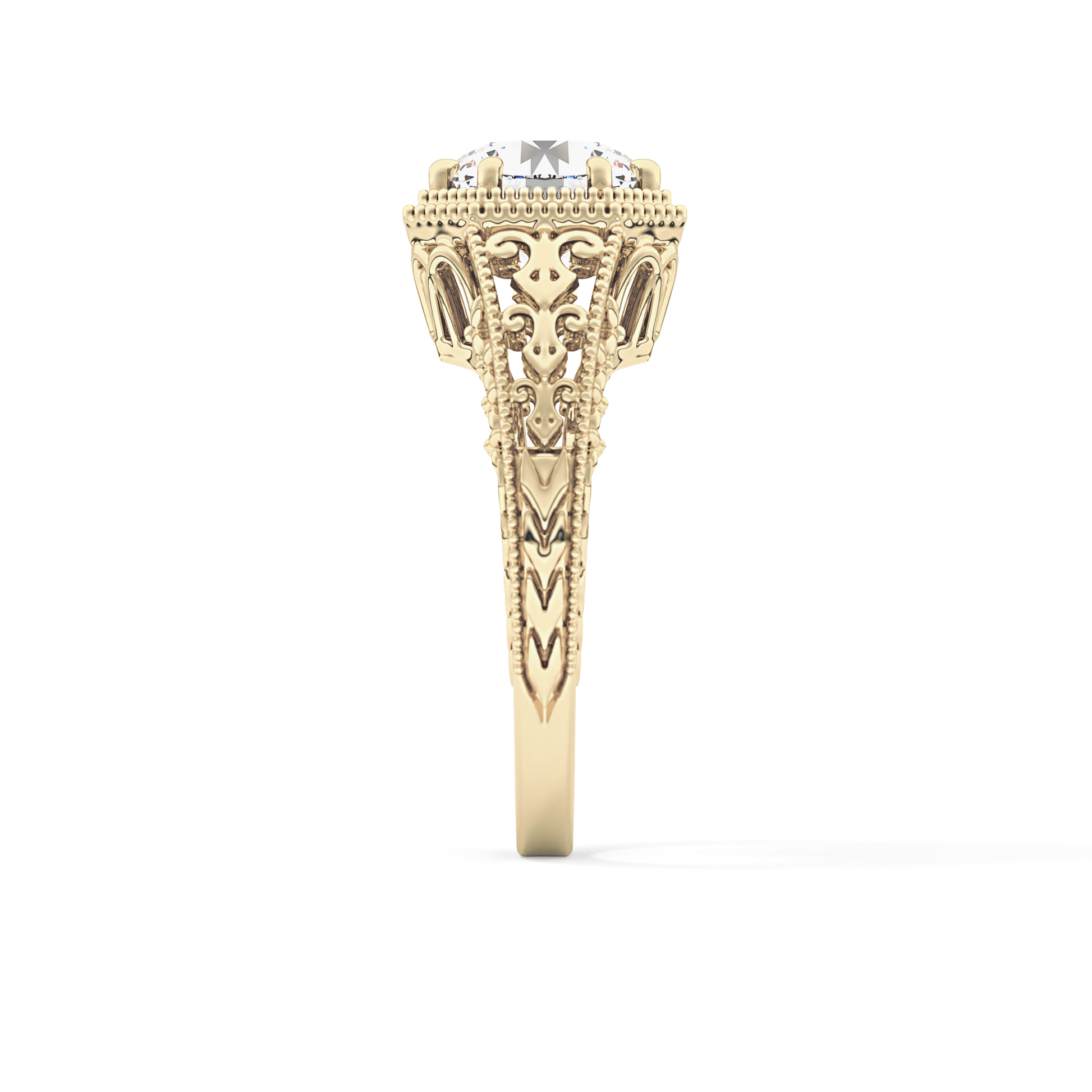 Princess Vintage Art Deco Lab Grown Diamond Engagement Ring