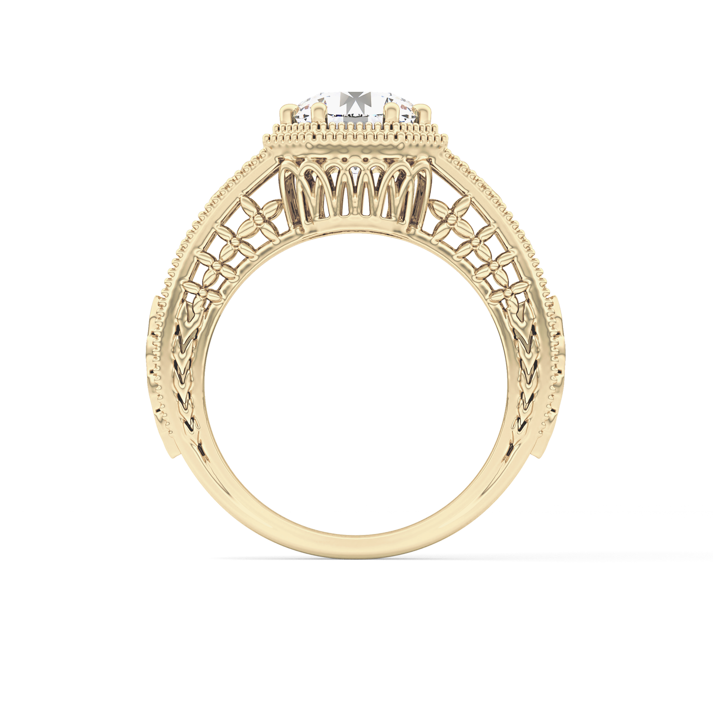 Princess Vintage Art Deco Lab Grown Diamond Engagement Ring