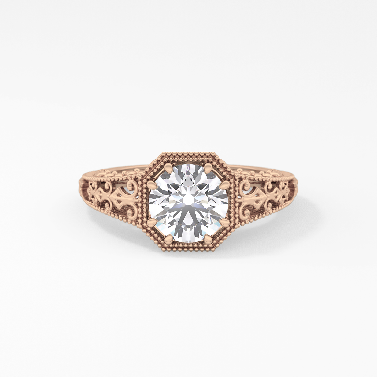 Princess Vintage Art Deco Lab Grown Diamond Engagement Ring
