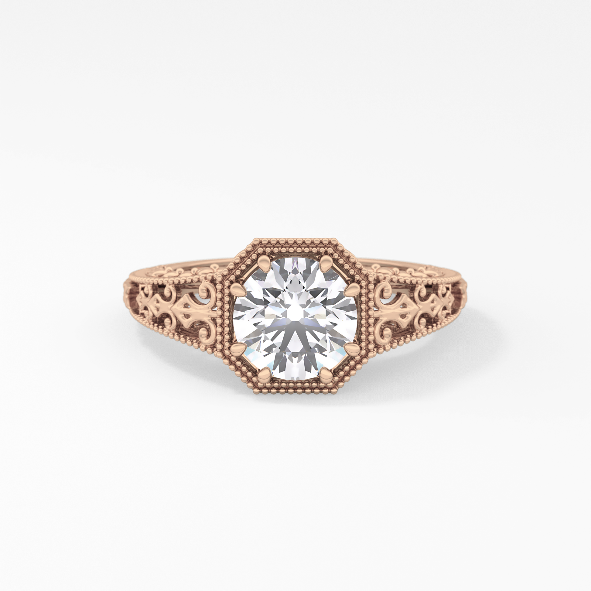 Princess Vintage Art Deco Lab Grown Diamond Engagement Ring