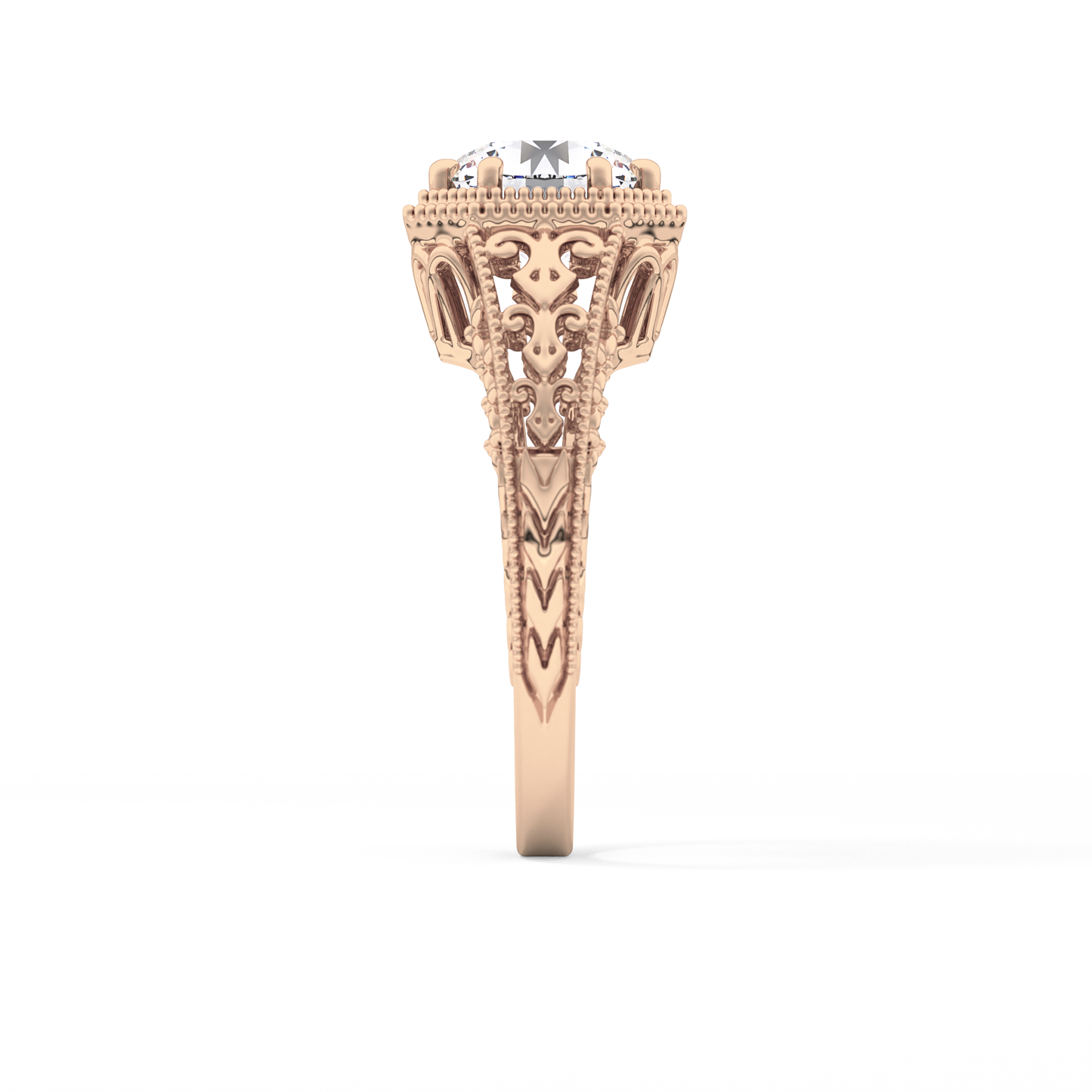 Princess Vintage Art Deco Lab Grown Diamond Engagement Ring