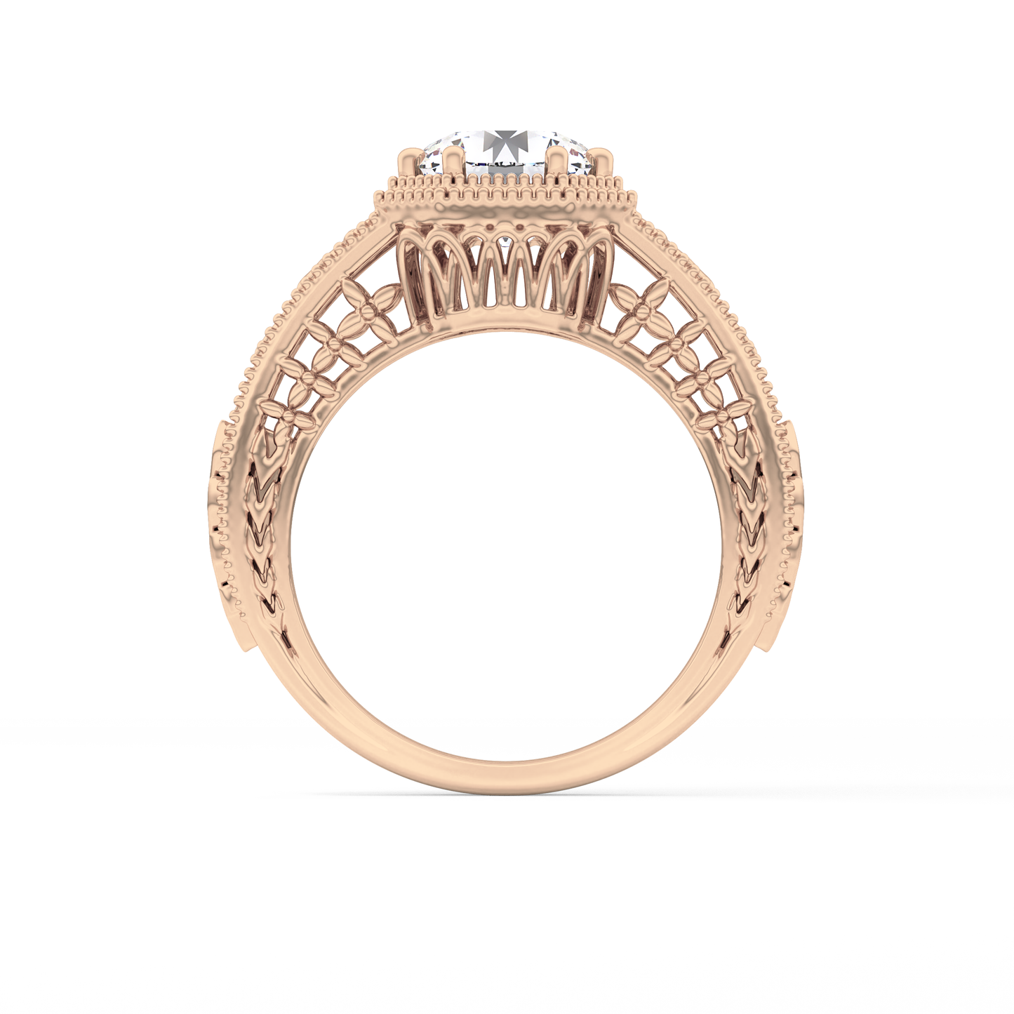 Princess Vintage Art Deco Lab Grown Diamond Engagement Ring