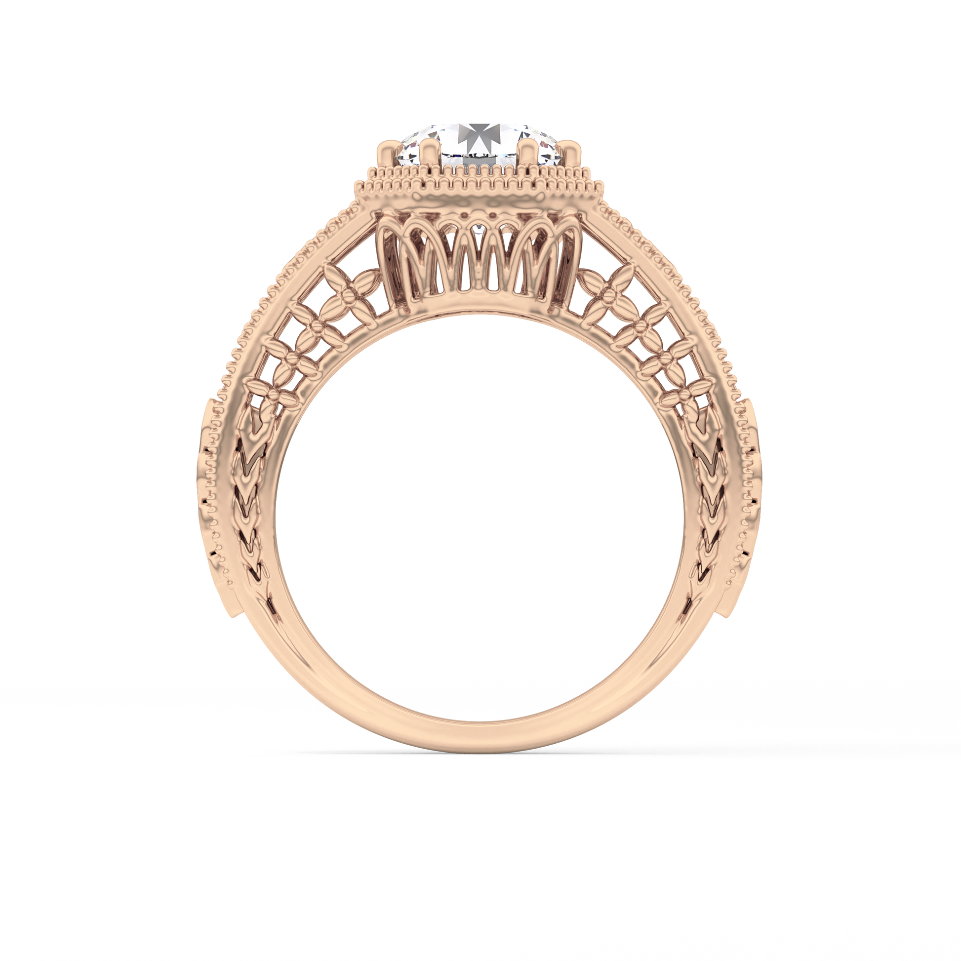 Princess Vintage Art Deco Lab Grown Diamond Engagement Ring
