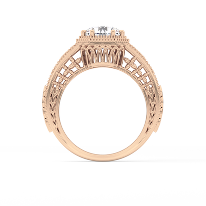 Princess Vintage Art Deco Lab Grown Diamond Engagement Ring