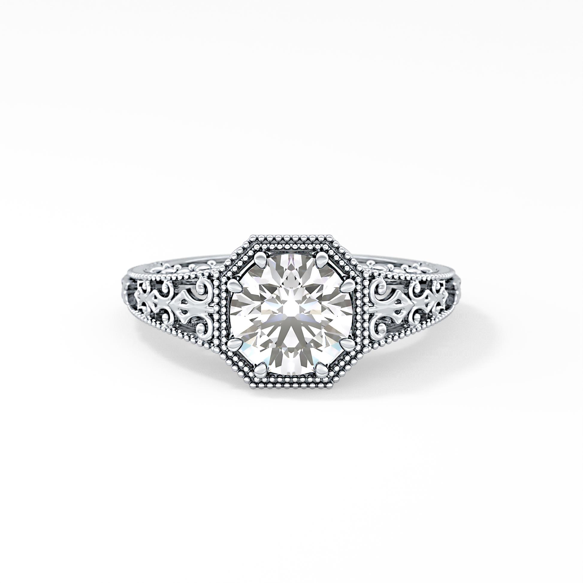 Princess Vintage Art Deco Lab Grown Diamond Engagement Ring