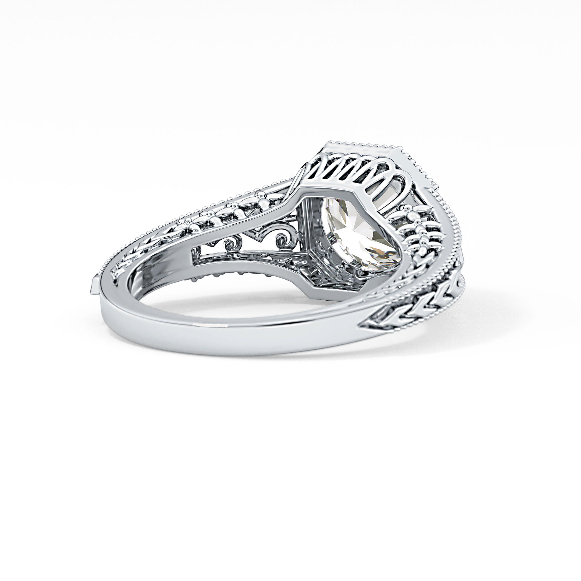 Princess Vintage Art Deco Lab Grown Diamond Engagement Ring