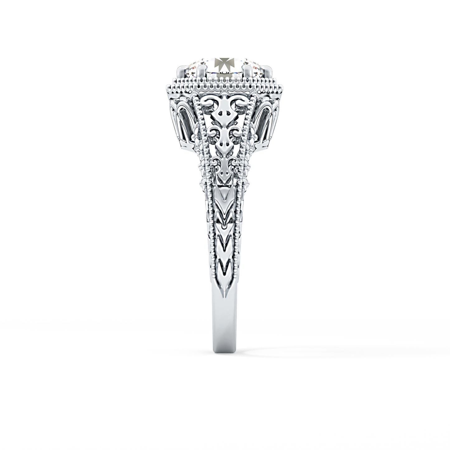 Princess Vintage Art Deco Lab Grown Diamond Engagement Ring