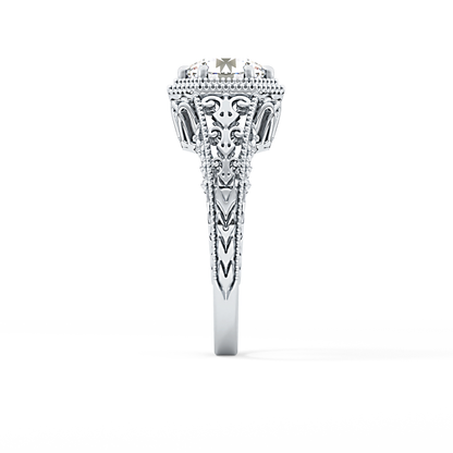 Princess Vintage Art Deco Lab Grown Diamond Engagement Ring