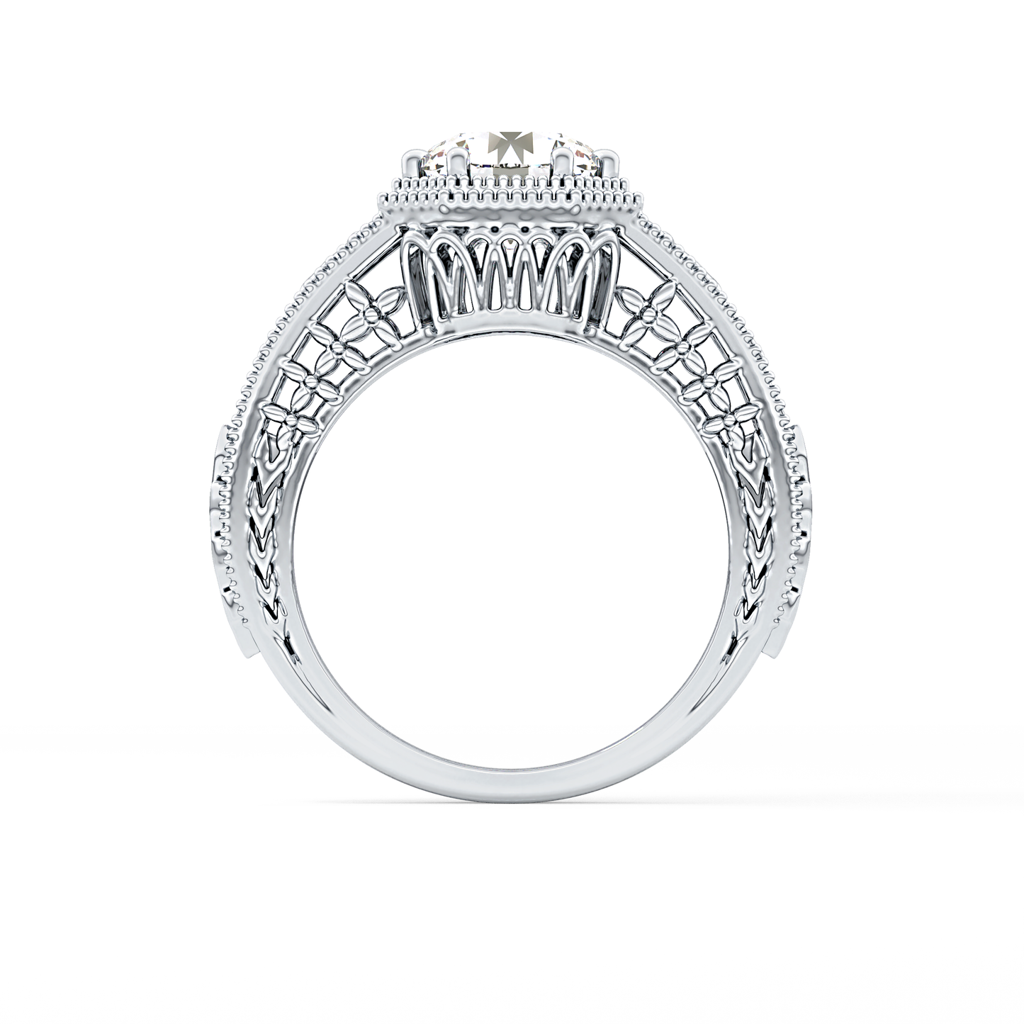 Princess Vintage Art Deco Lab Grown Diamond Engagement Ring