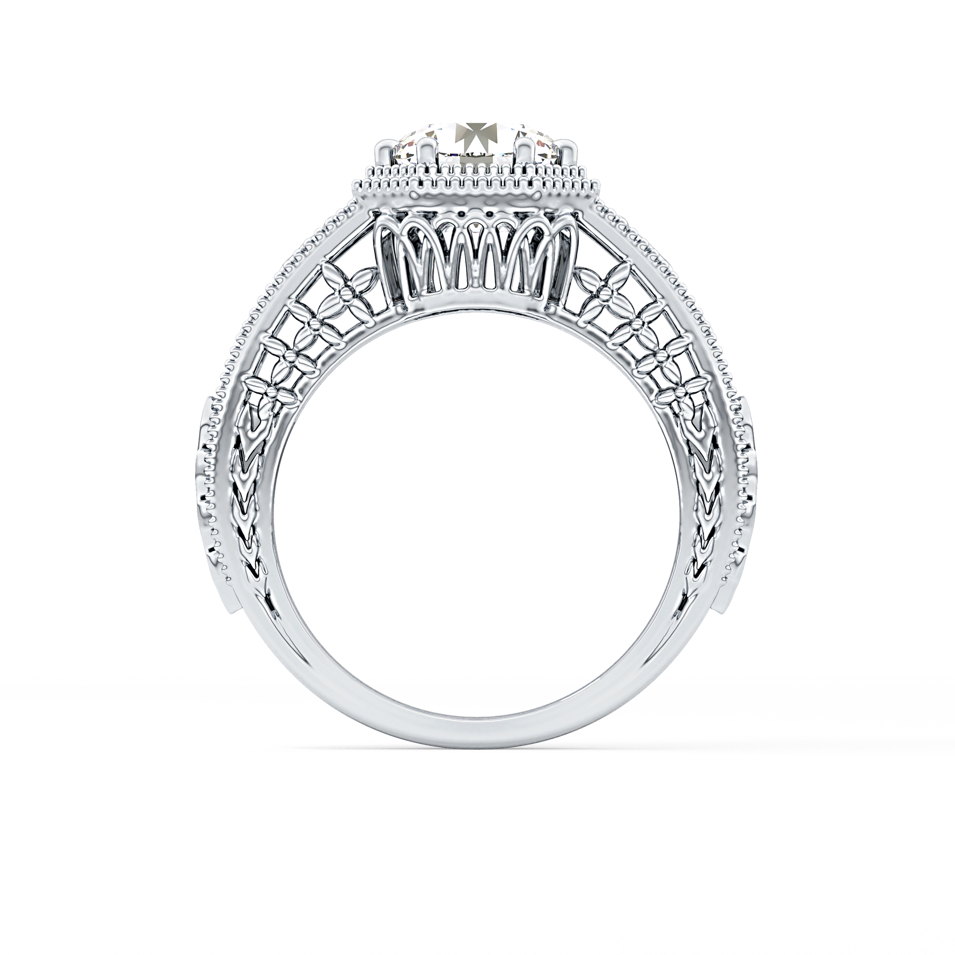Princess Vintage Art Deco Lab Grown Diamond Engagement Ring