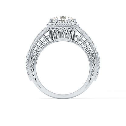 Princess Vintage Art Deco Lab Grown Diamond Engagement Ring