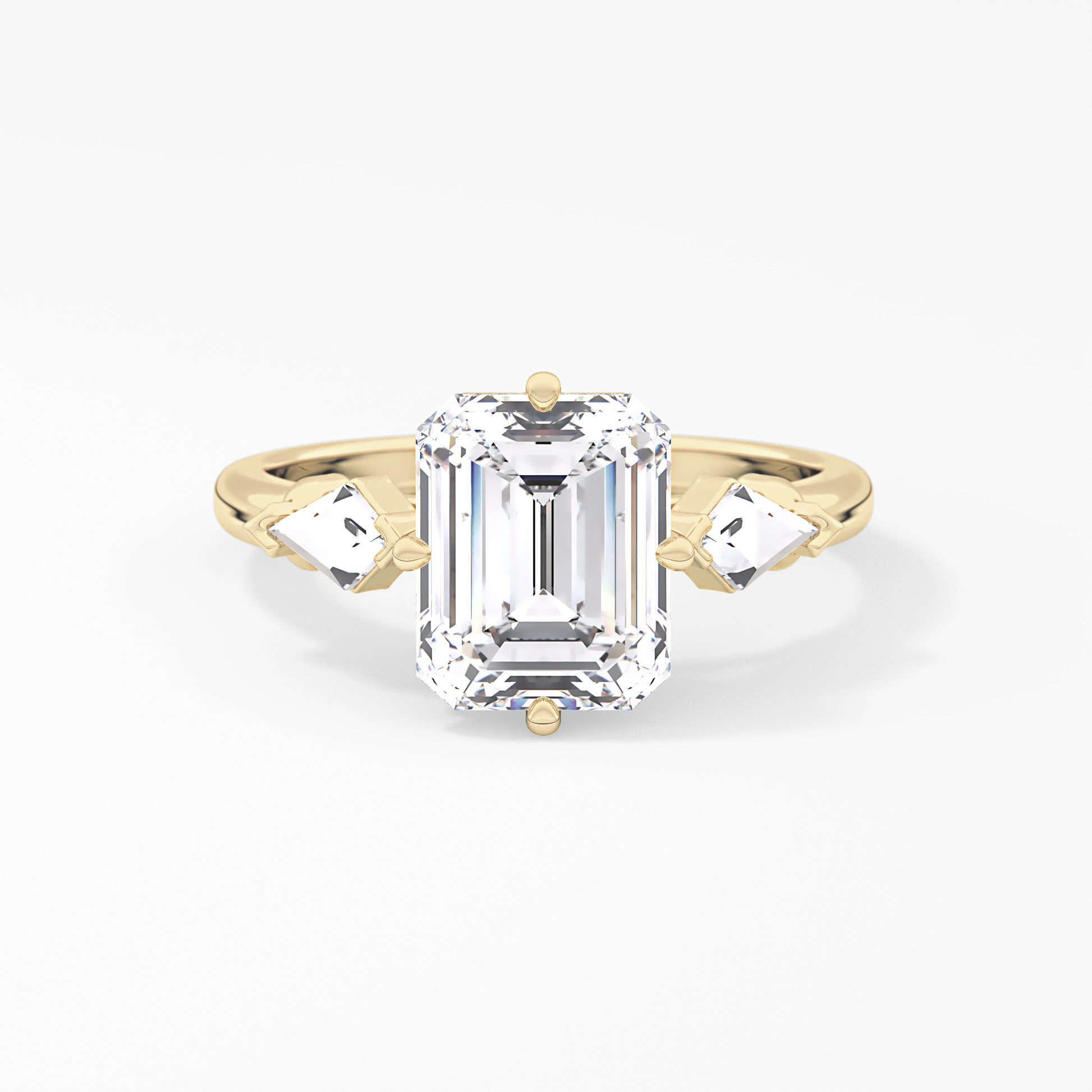 Emerald Solitaire Lab Grown Diamond Engagement Ring