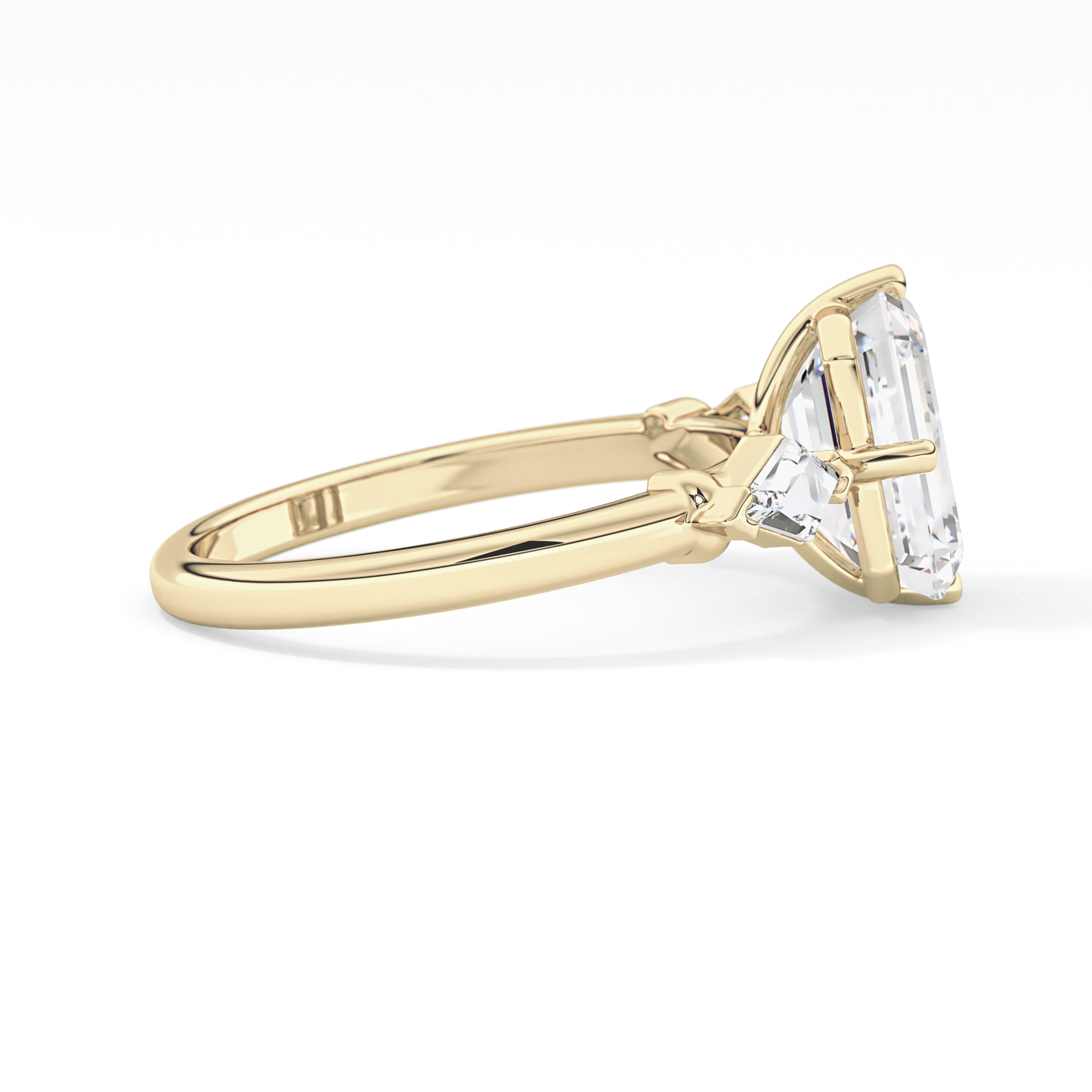 Emerald Solitaire Lab Grown Diamond Engagement Ring