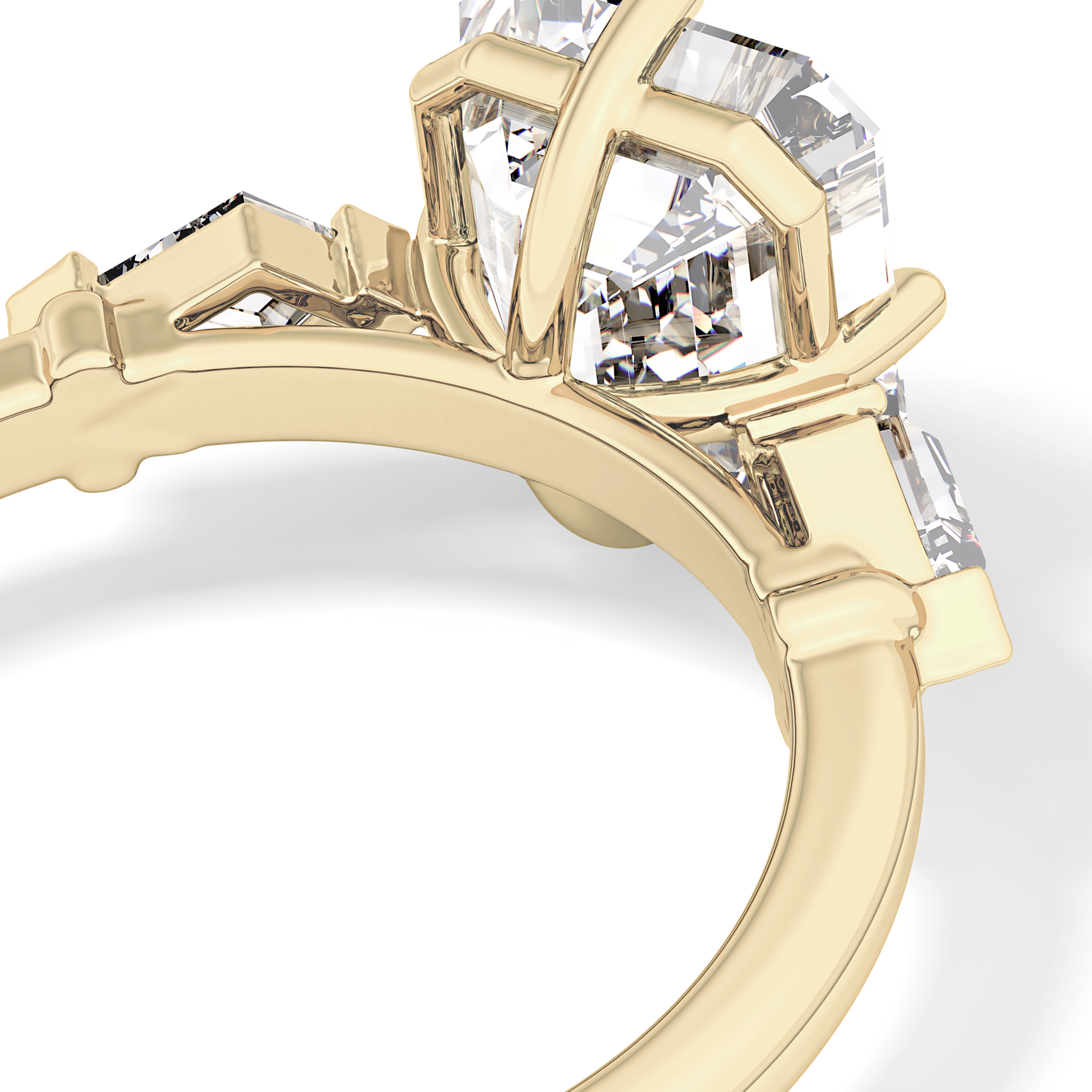 Emerald Solitaire Lab Grown Diamond Engagement Ring