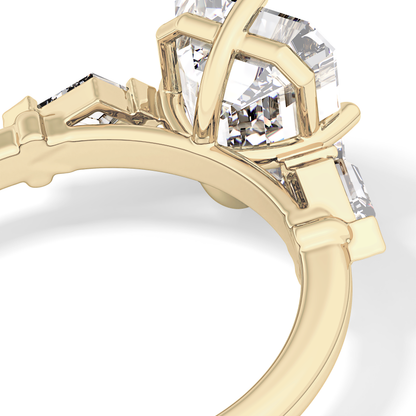Emerald Solitaire Lab Grown Diamond Engagement Ring