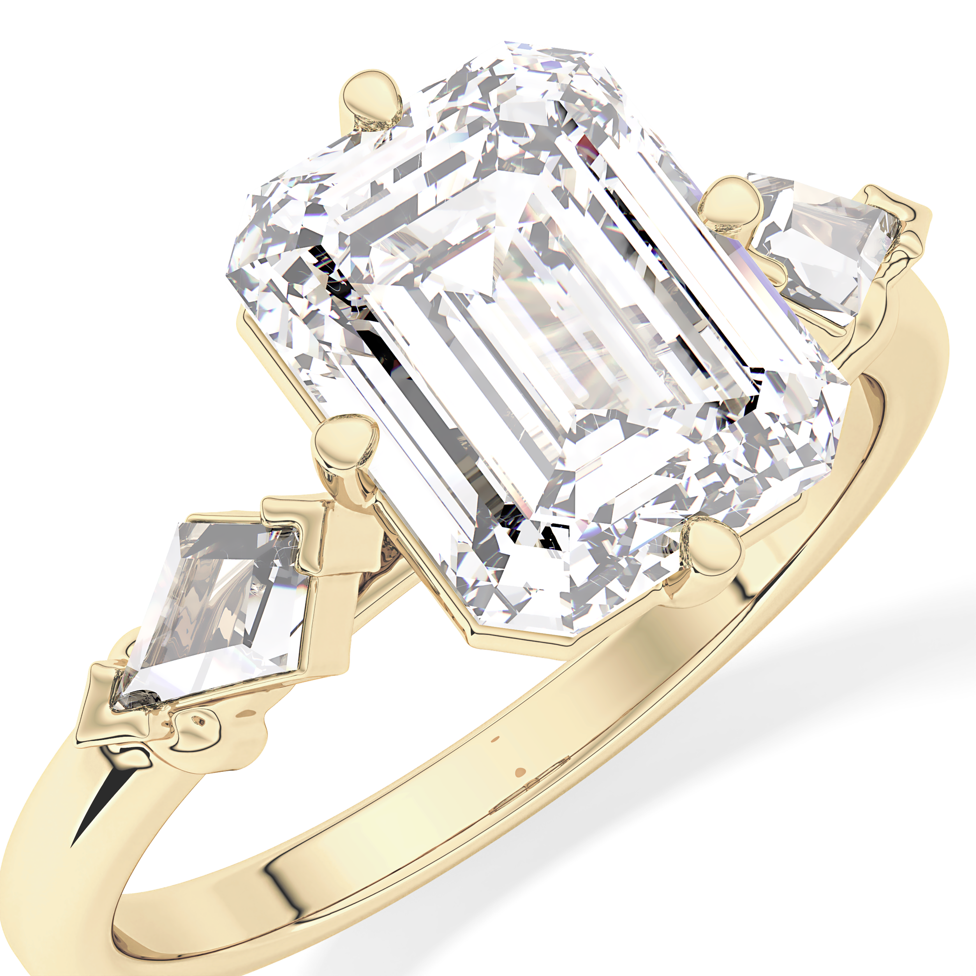 Emerald Solitaire Lab Grown Diamond Engagement Ring