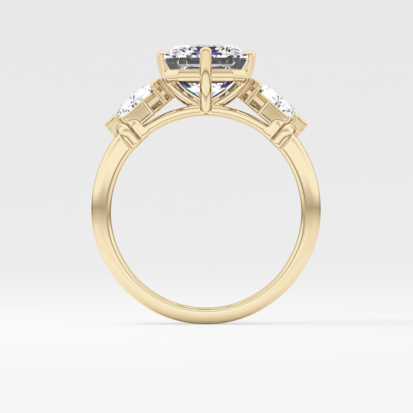 Emerald Solitaire Lab Grown Diamond Engagement Ring