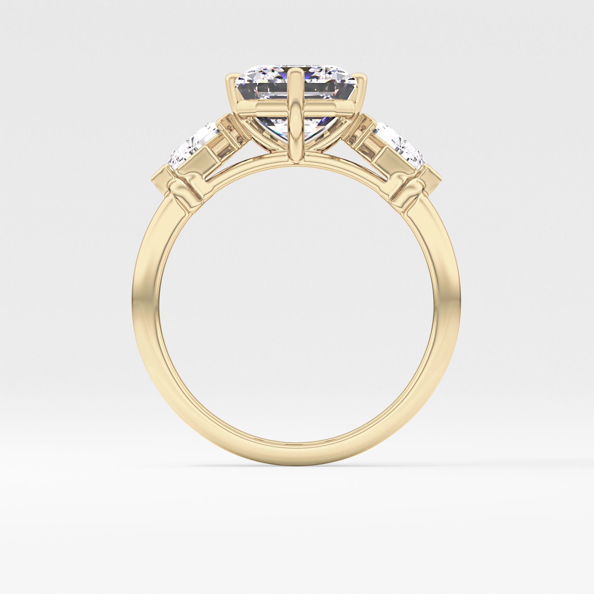 Emerald Solitaire Lab Grown Diamond Engagement Ring