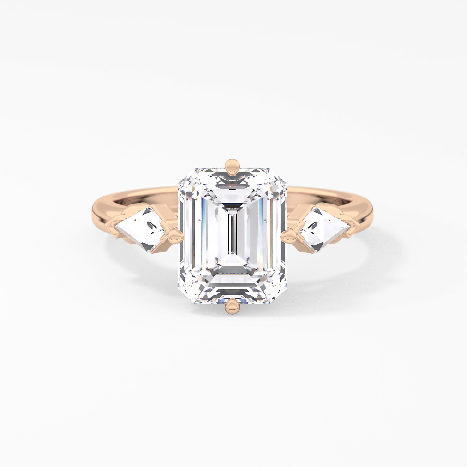 Emerald Solitaire Lab Grown Diamond Engagement Ring