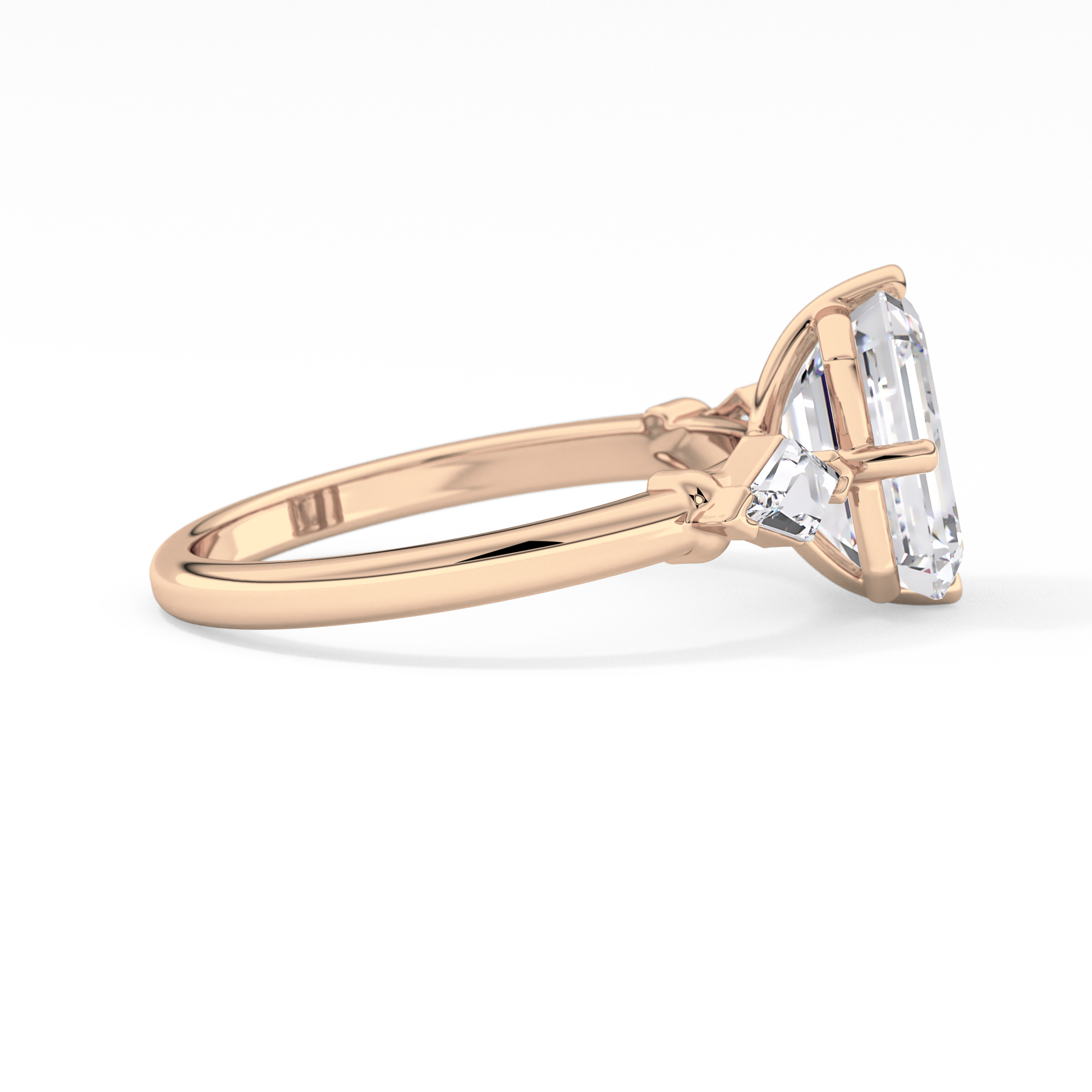 Emerald Solitaire Lab Grown Diamond Engagement Ring