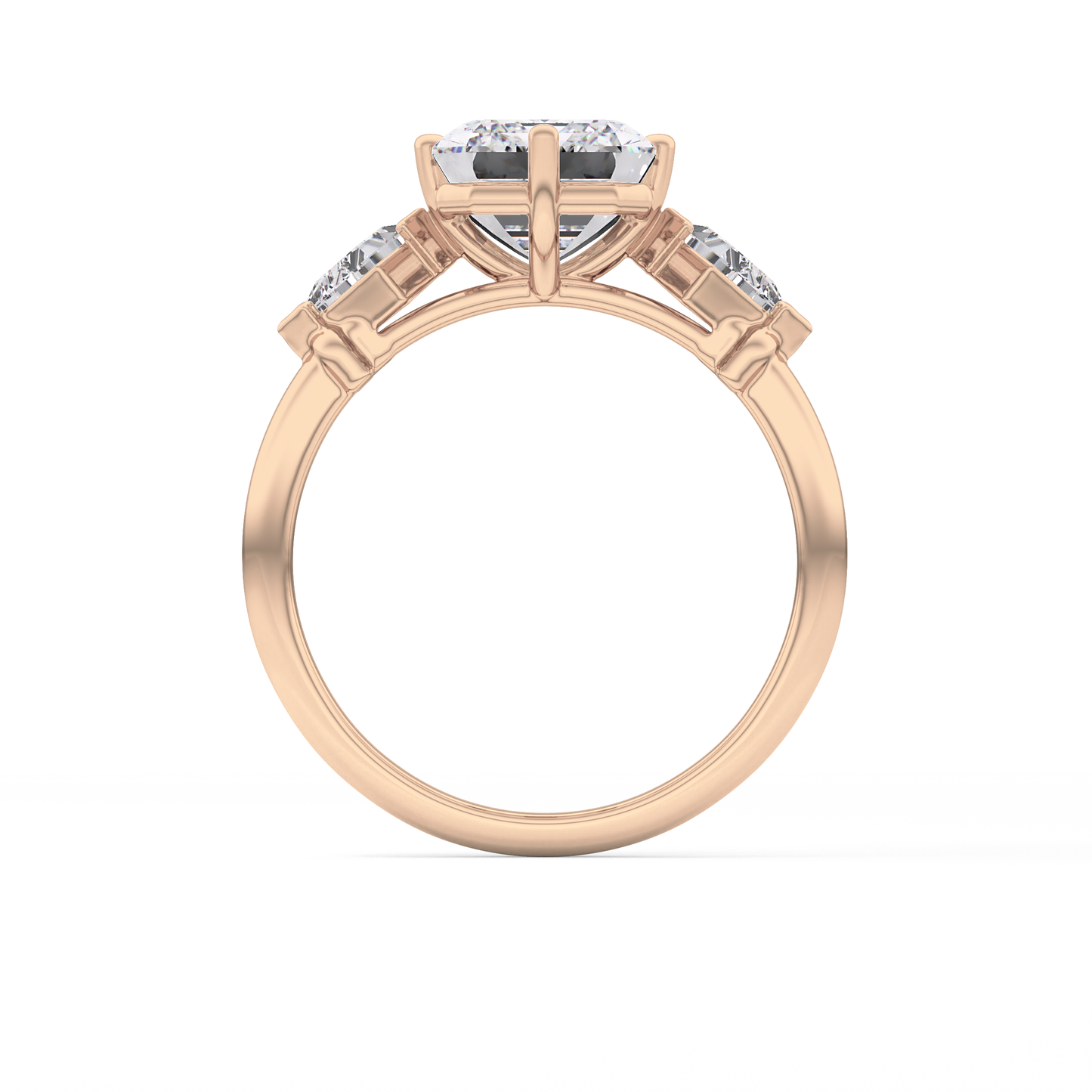Emerald Solitaire Lab Grown Diamond Engagement Ring