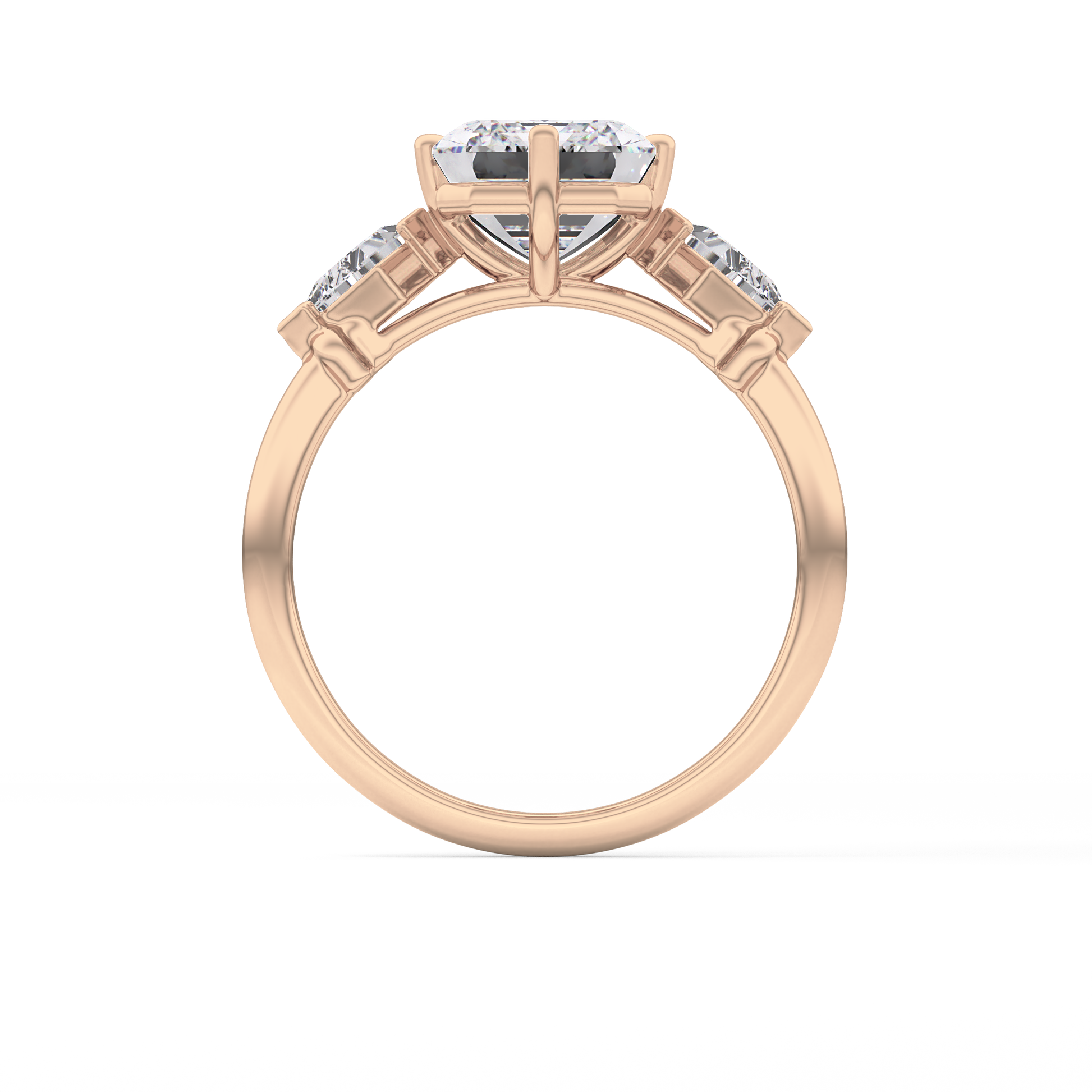Emerald Solitaire Lab Grown Diamond Engagement Ring