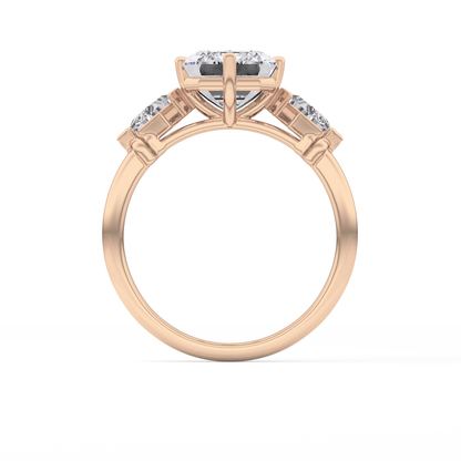 Emerald Solitaire Lab Grown Diamond Engagement Ring