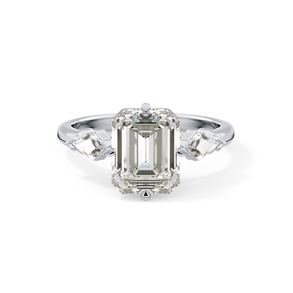Emerald Solitaire Lab Grown Diamond Engagement Ring