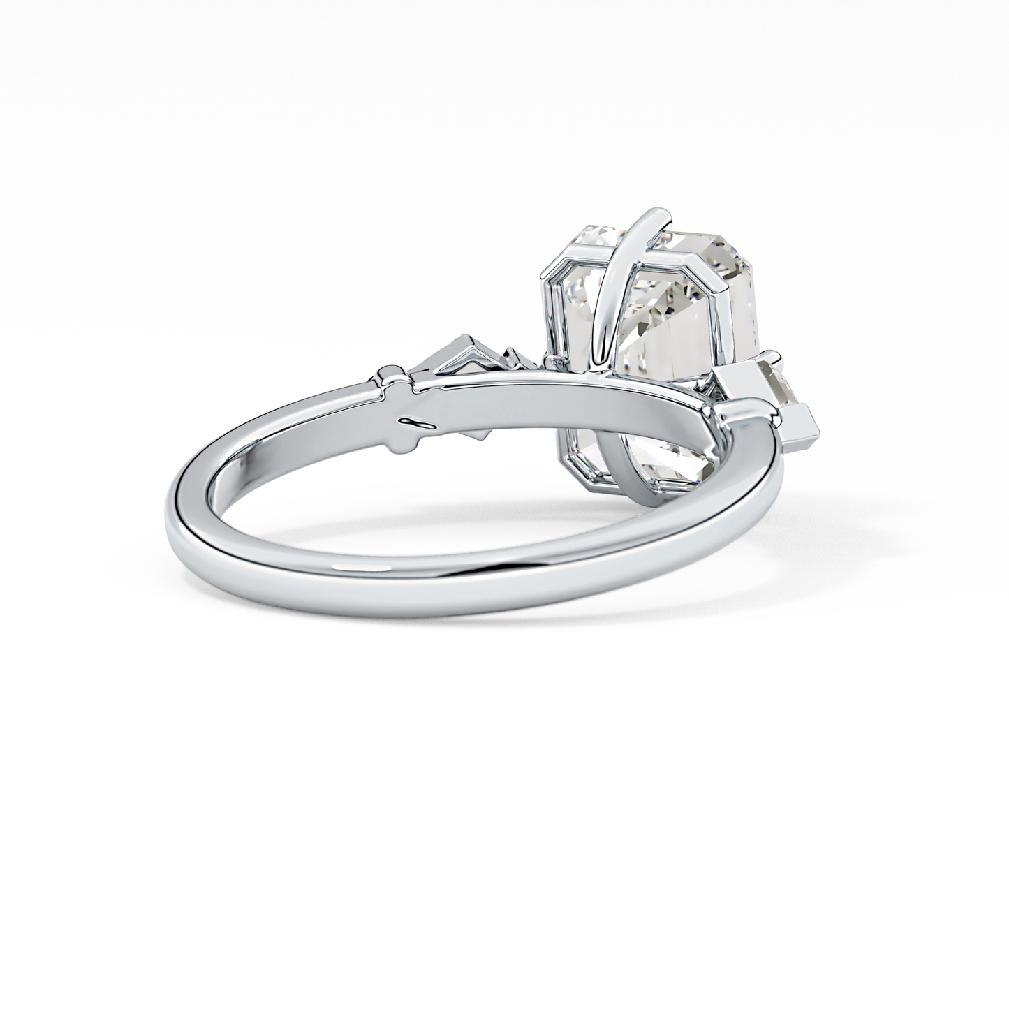 Emerald Solitaire Lab Grown Diamond Engagement Ring