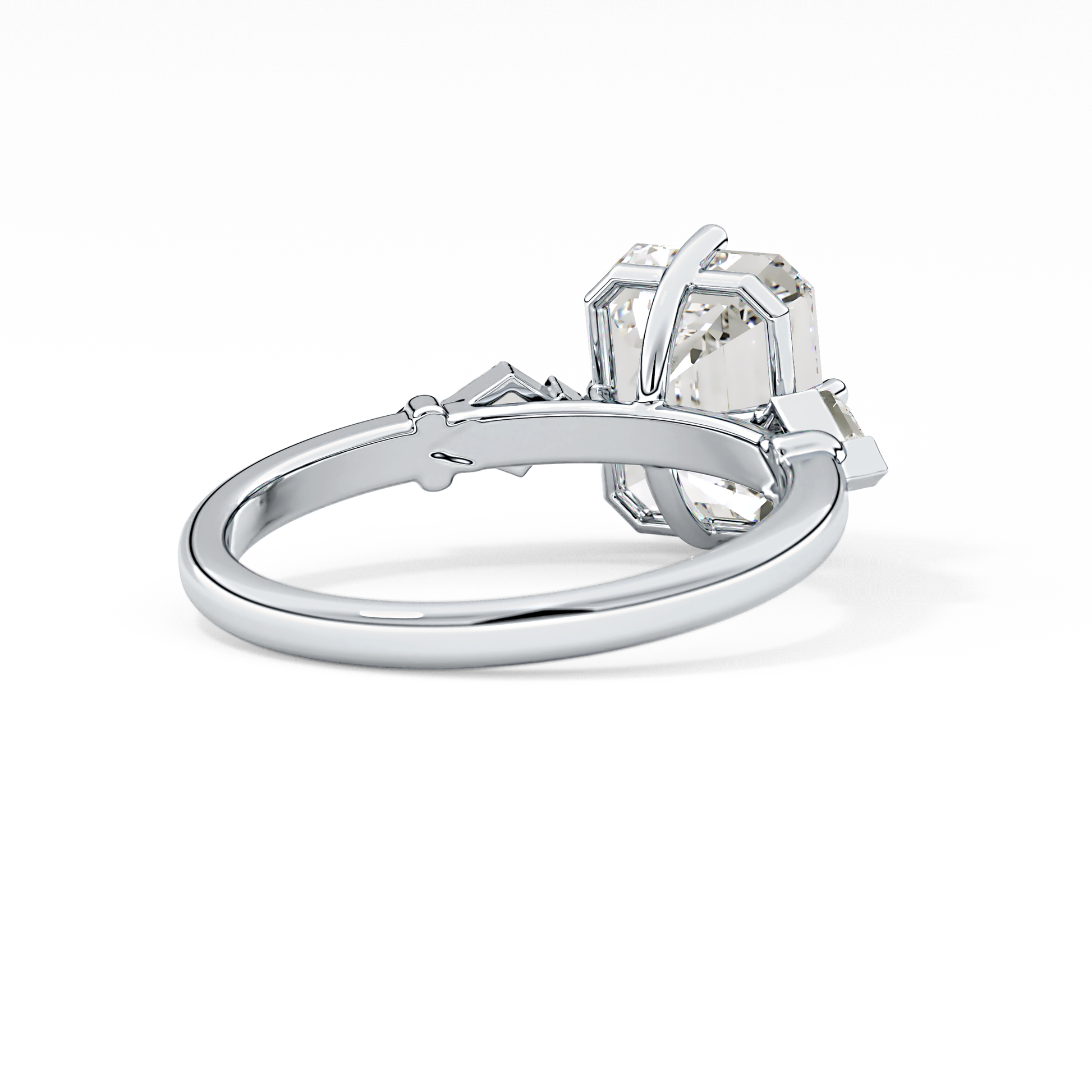 Emerald Solitaire Lab Grown Diamond Engagement Ring