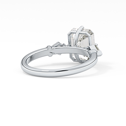Emerald Solitaire Lab Grown Diamond Engagement Ring