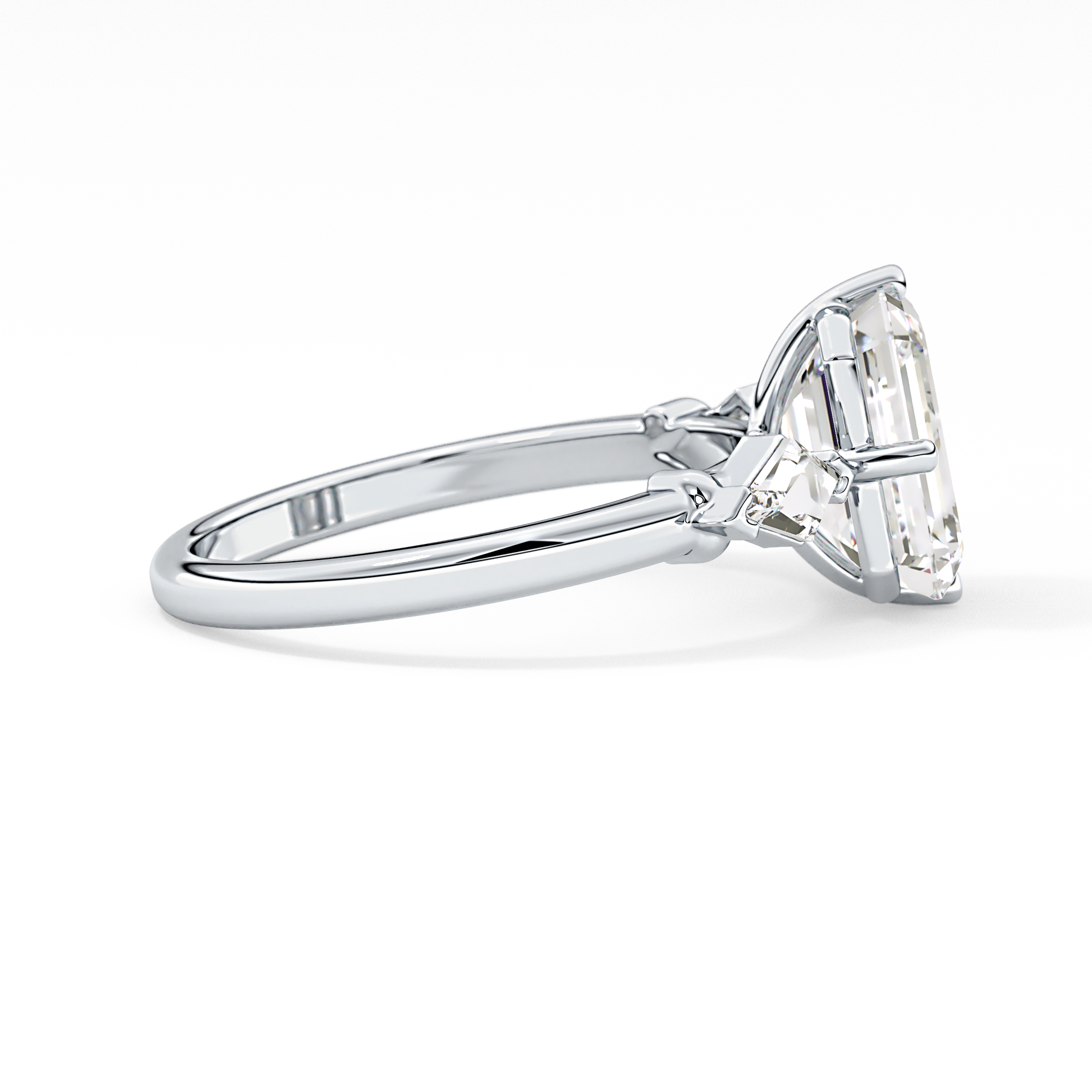 Emerald Solitaire Lab Grown Diamond Engagement Ring