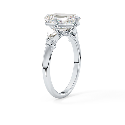 Emerald Solitaire Lab Grown Diamond Engagement Ring