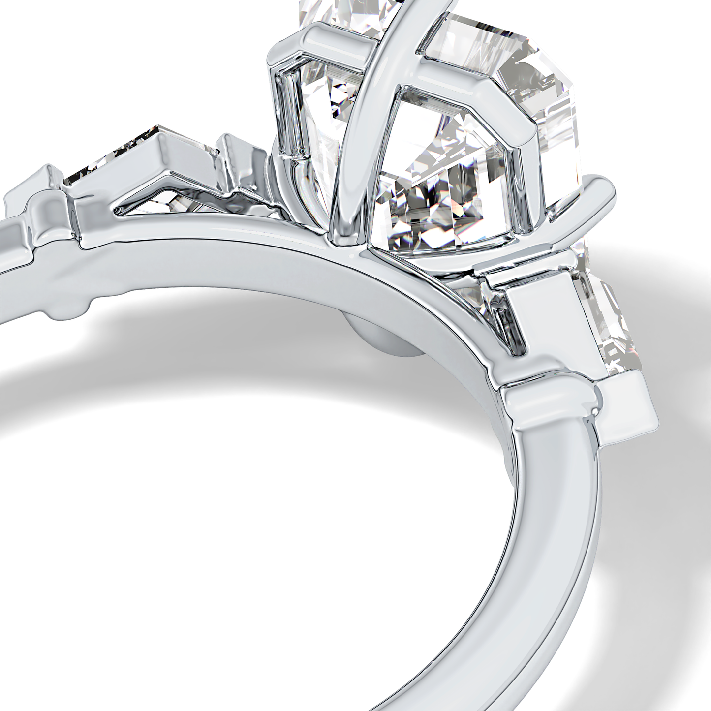 Emerald Solitaire Lab Grown Diamond Engagement Ring