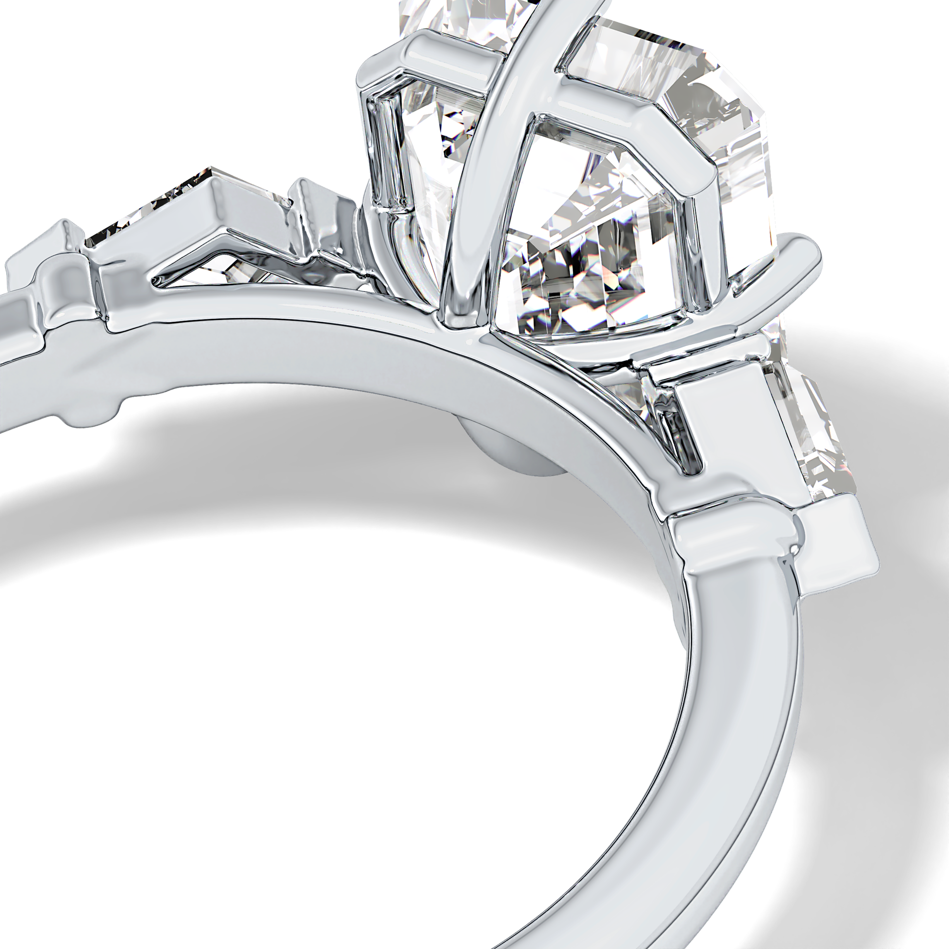 Emerald Solitaire Lab Grown Diamond Engagement Ring