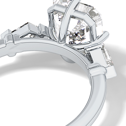 Emerald Solitaire Lab Grown Diamond Engagement Ring