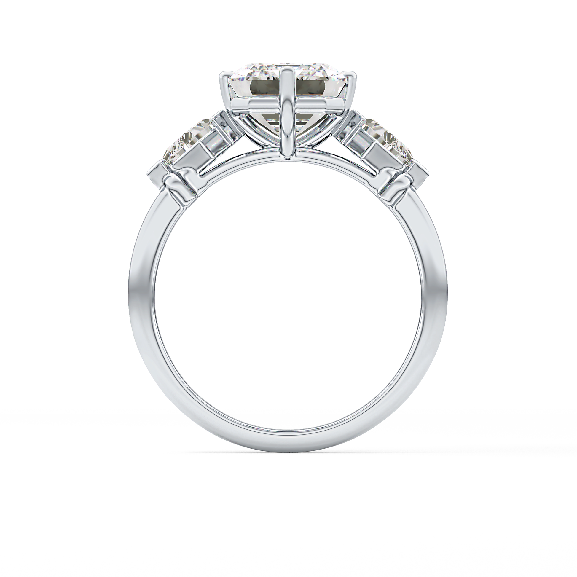 Emerald Solitaire Lab Grown Diamond Engagement Ring